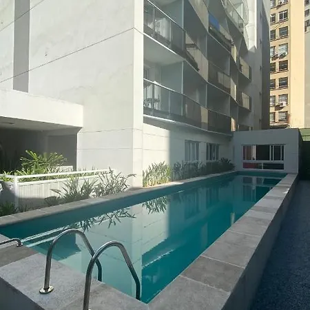 Flat de luxo centro SP com piscina,academia,lavanderia,garagem e segurança 24h-2
